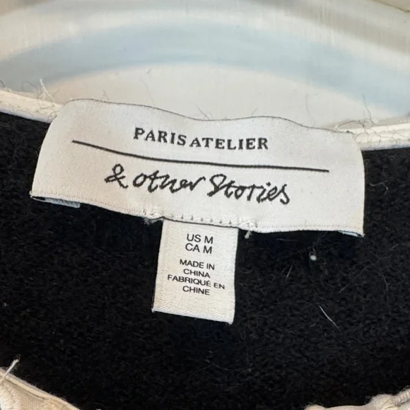 & Other Stories Alpaca Embroidered Statement Collar Knit Cardigan Med - Picture 4 of 11